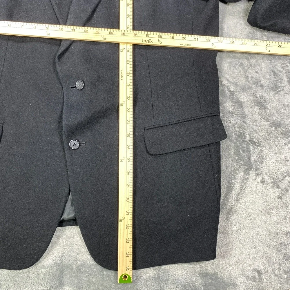 Vintage Camel Hair Blazer 46L Black Two Button Sport Coat Old Money Suit Jacket
